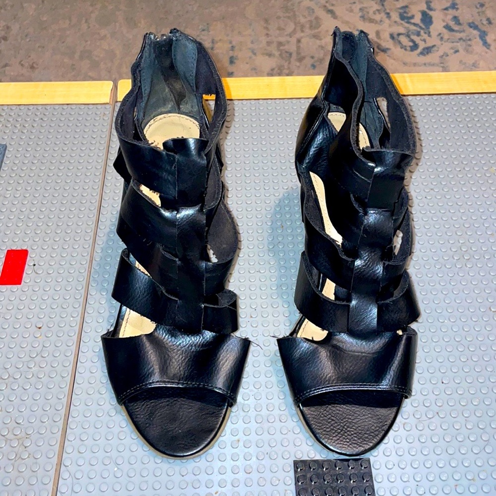 New York & Co. Black Leather Wedges